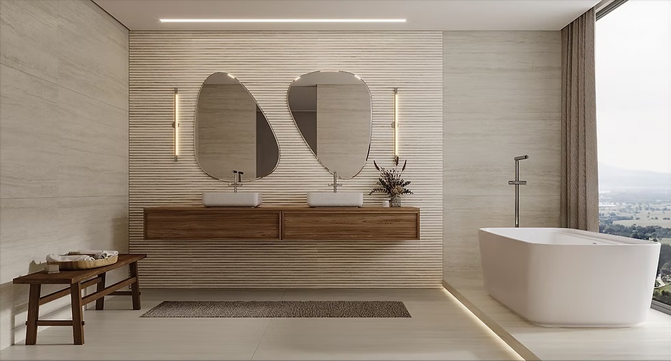 MEZZO BE NATURAL 80X160 بورسلان برازيلي قص ليزر مطفي