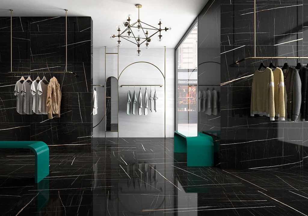 SAHARA NOIR 120X120 STD بورسلان اسباني سوبر مجلي قص ليزر