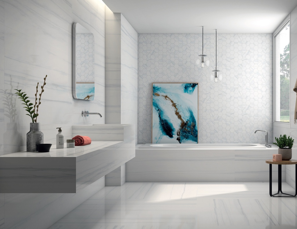 RAVENA BLANCO 120X120 STD بورسلان اسباني مجلي قص ليزر