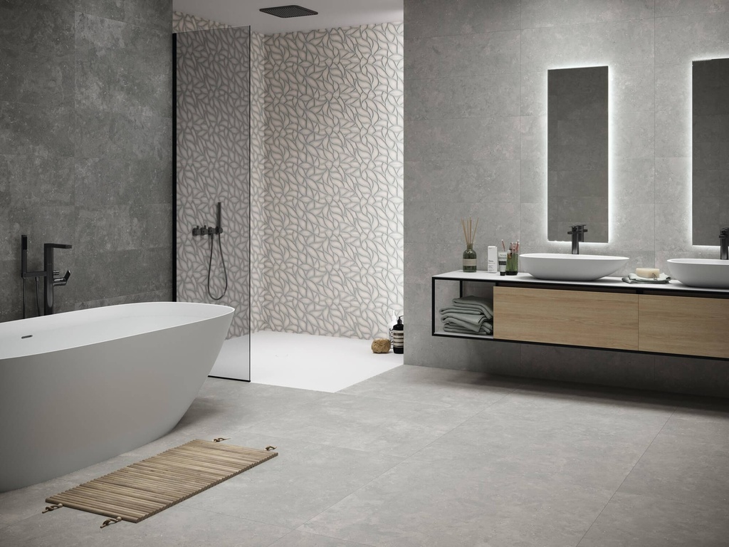 ELBA 9541 GRIS RELIEVE 30X90 جدران اسباني قص ليزر