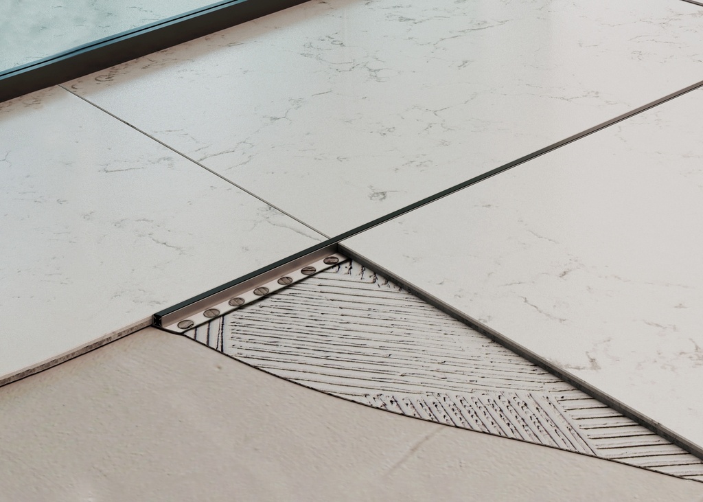 JUNTA ALUMINIUM 10X10 MM BEIGE فواصل تمدد المنيوم اسباني بيج