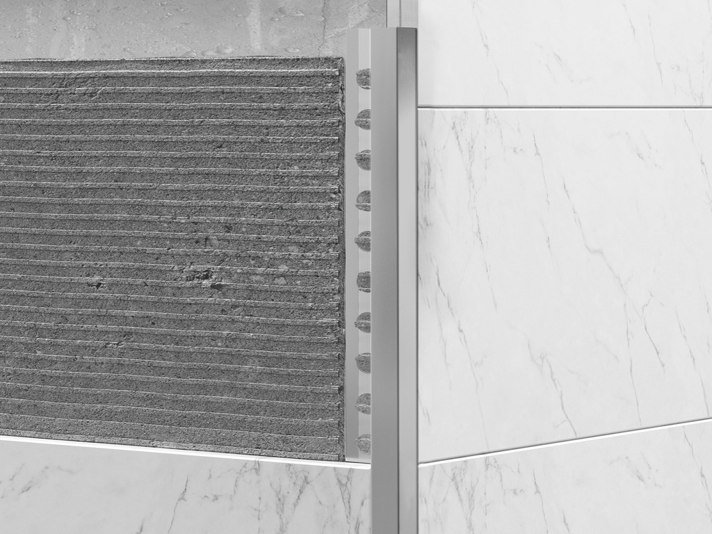 LISTELO ALUMINIO - R 12X15 MM PLATA BRILLO فواصل المنيوم اسباني فضي لميع