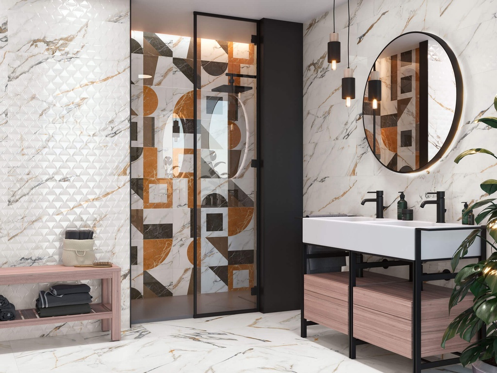 FIRENZE 1219 CALACATTA GOLD DECOR 40X120 جدران اسباني قص ليزر