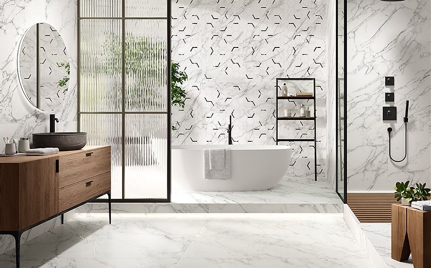 LOIRA 6642 WHITE 63X146 STD بورسلان اسباني الواح مجلي قص ليزر