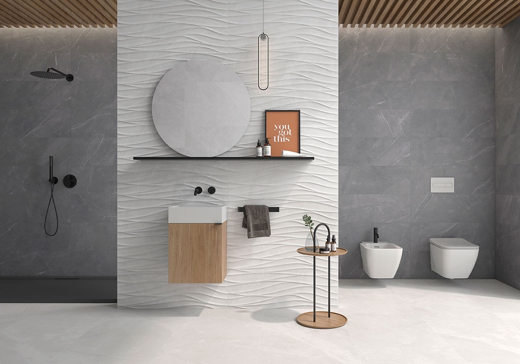 ELBERT BLANCO RELIEVE 30X90 STD جدران اسباني قص ليزر