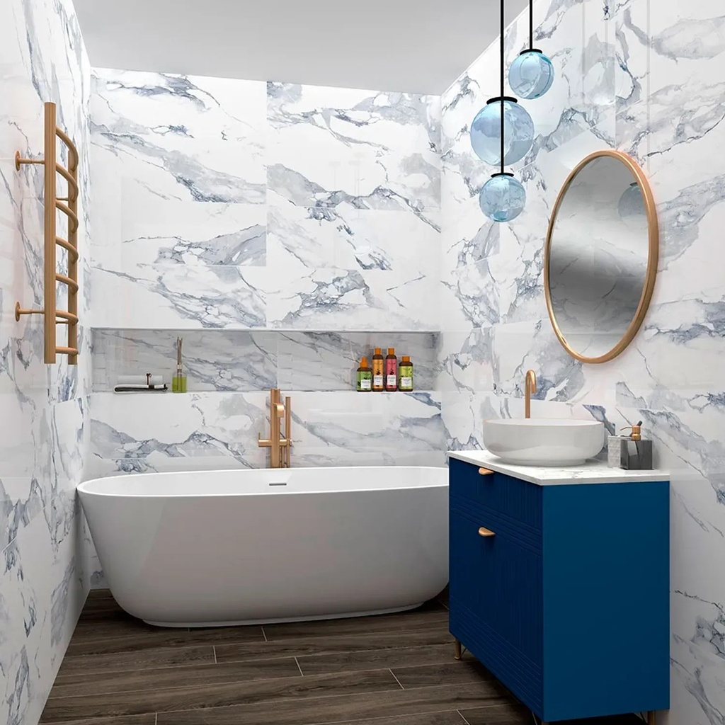 VALERIA BLUE 33X100 STD جدران اسباني قص ليزر