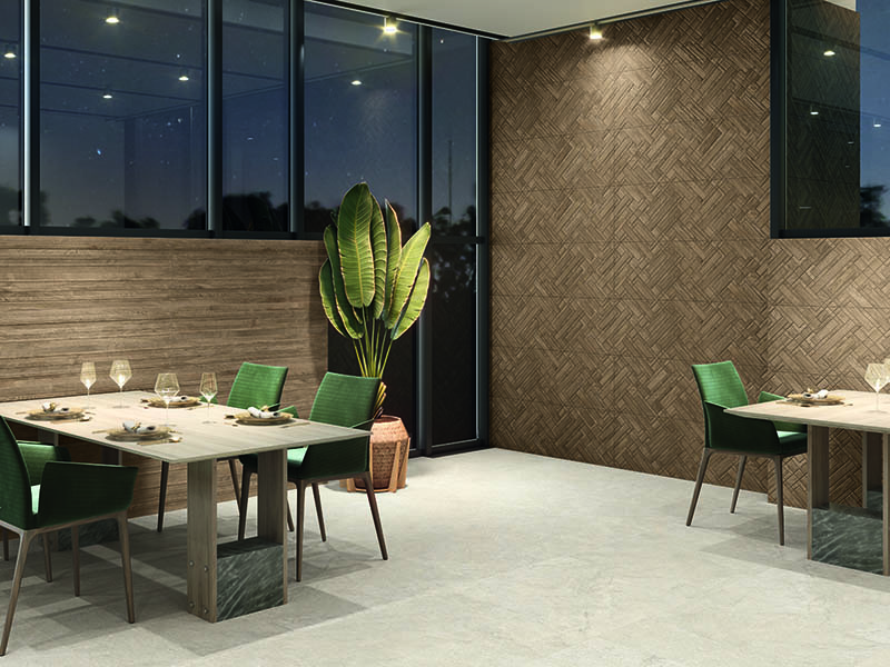 EWOOD CHESTNUT 40X120 جدران اسباني قص ليزر