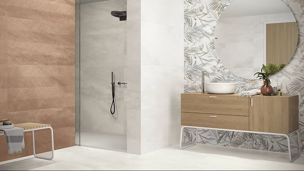 FLEUR HALIMA BLANC 60X120 بلاط اسباني قص ليزر