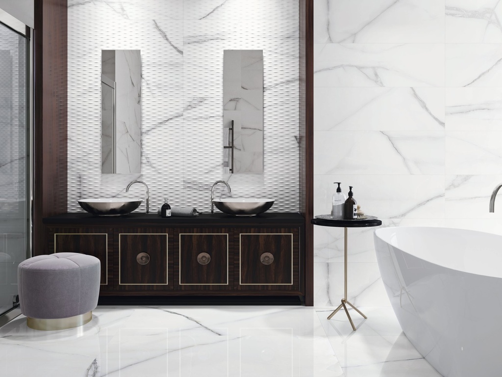 NEWBURY WHITE SLIM 30X90 جدران اسباني قص ليزر