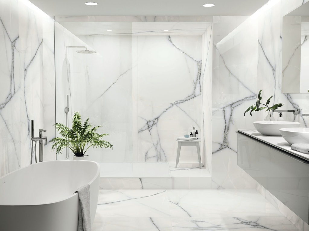 NEWBURY WHITE PULIDO 80X160 بورسلان اسباني قص ليزر مجلي