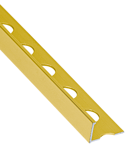 LISTELO ALUMINIO "L" 12 MM ORO BRILLO CLARO فواصل المنيوم اسباني ذهبي لميع