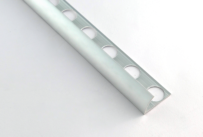 PERFIL CURVO 10.5 MM PLATA MATE فواصل المنيوم اسباني فضي مطفي