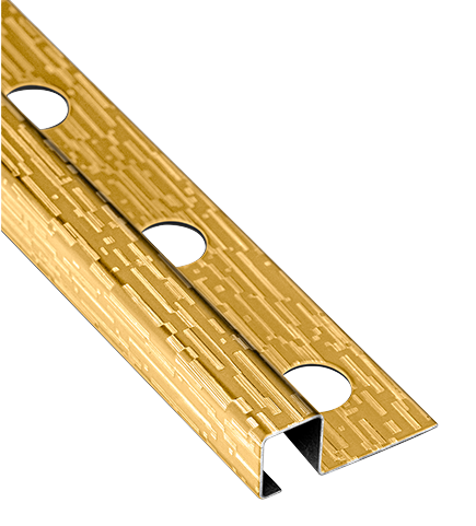 LISTELO ACERO GRABADO 12X12 MM INOX ORO فواصل ستيل اسباني ذهبي لميع منقوش