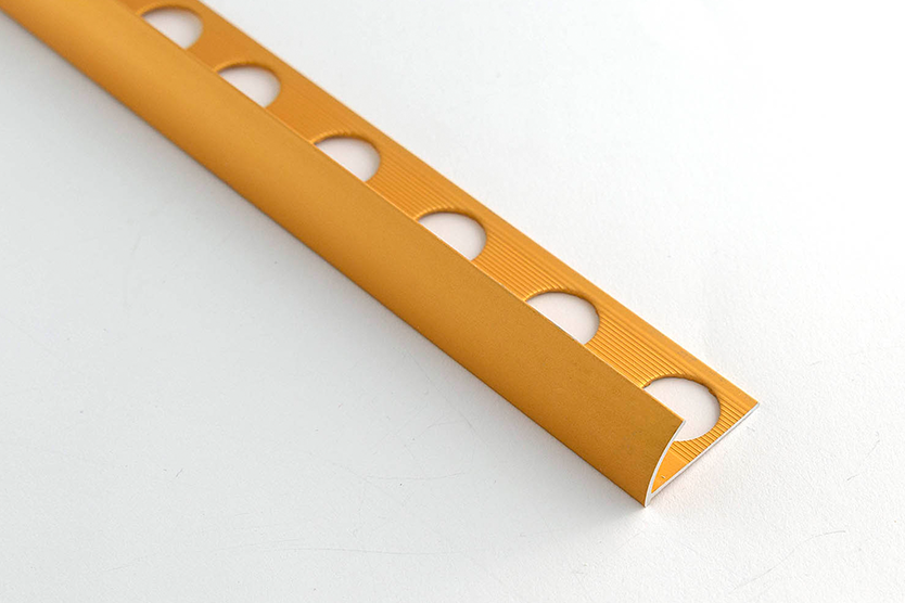 PERFIL CURVO 10.5 MM ORO MATE فواصل المنيوم اسباني ذهبي مطفي