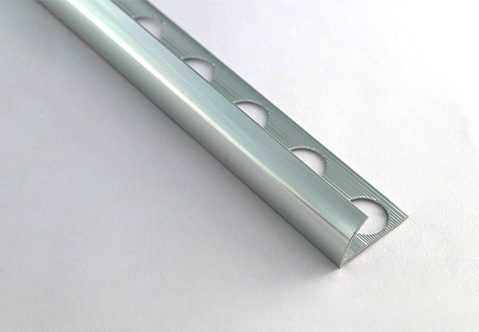 PERFIL CURVO 10.5 MM PLATA BRILLO فواصل المنيوم اسباني فضي لميع