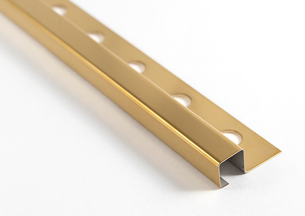 LISTELO ACERO 12X12 MM INOX ORO BRILLO فواصل ستيل اسباني ذهبي لميع